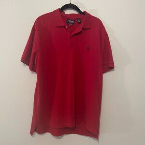 Men's CHAPS Red Short Sleeve Polo Size Large Stretch - Embroidered logo